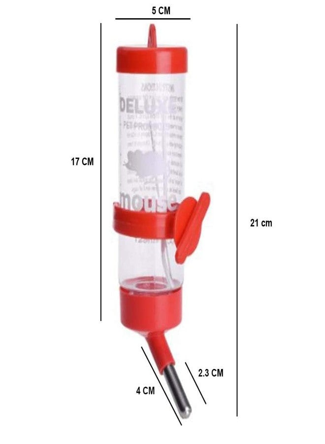 KittuPet زجاجة ماء كيتو بيت مانعة للتسرب ملحقة بالقفص، تُستخدم أيضًا كغذاء للهامستر/خنزير غينيا/الأرنب/الجرو/القط/الهريرة/القزم/الجرذ/الفأر/النمس، (250 مل، وردي) - Image 2